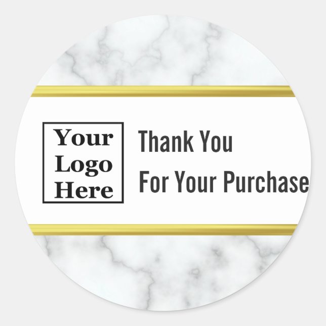 Sticker Rond Merci pour votre achat Logo d'entreprise Élégant (Devant)