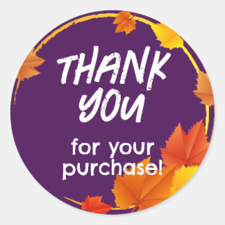 Sticker Rond Merci pour votre chevalet d'achat Purple Fall