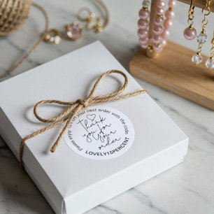 Sticker Rond Merci pour votre code Promo de script tendance de 