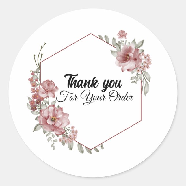 Sticker Rond Merci pour votre commande (Devant)