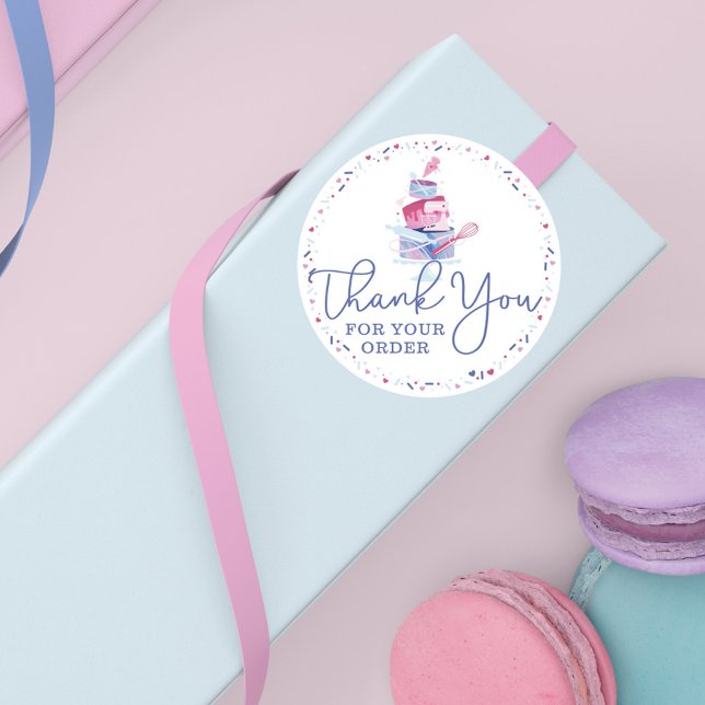 Sticker Rond Merci Pour Votre Commande Boulangerie Amusante Gât (Créateur téléchargé)