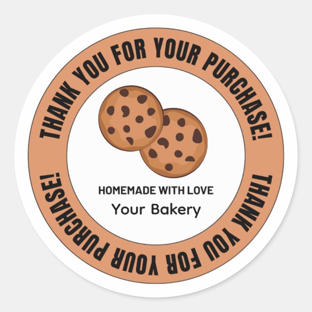 Sticker Rond Merci pour votre commande de cookie minimal modern (Devant)