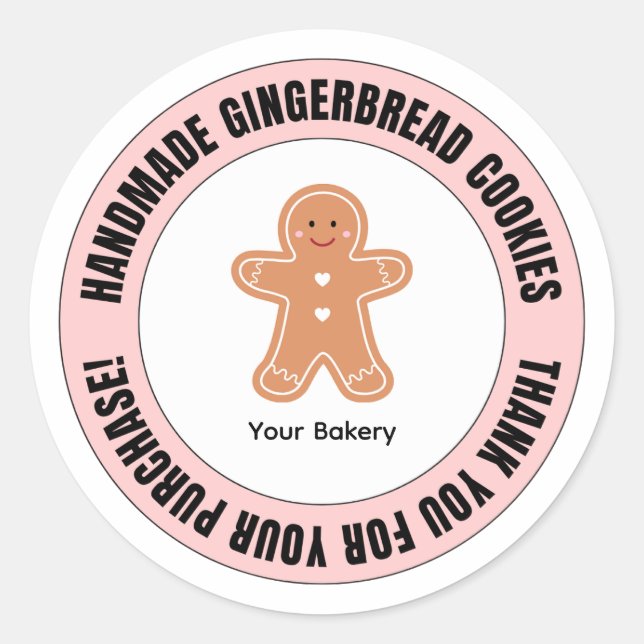 Sticker Rond Merci pour votre commande en pain d'épices  (Devant)