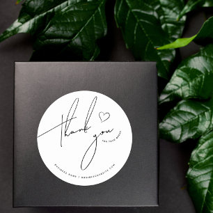 Sticker Rond Merci Pour Votre Commande Personnalisé Petite Entr