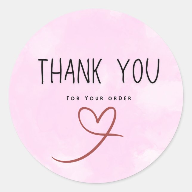 Sticker Rond Merci pour votre commande Pinky (Devant)