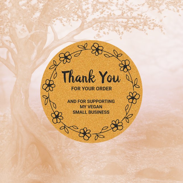 Sticker Rond Merci Pour Votre Commande, Vegan Business (Créateur téléchargé)