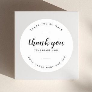 Sticker Rond Merci pour votre emballage de commande moderne