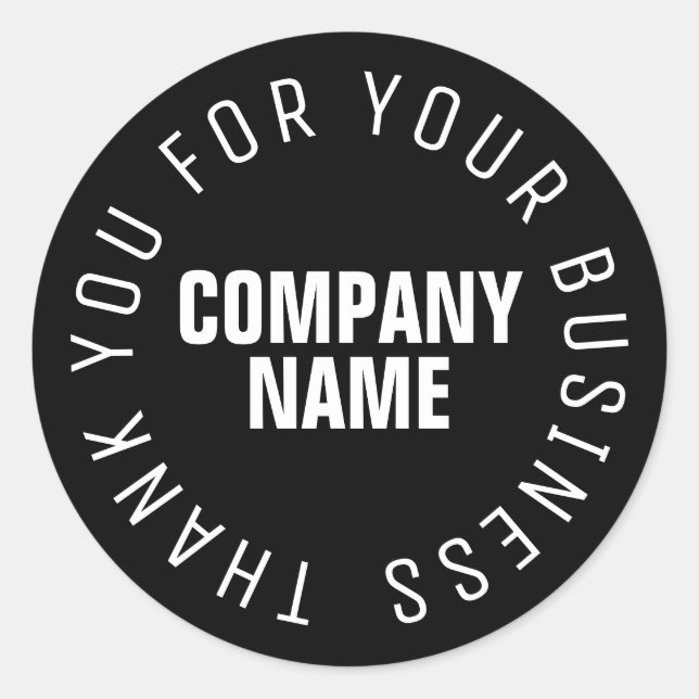 Sticker Rond Merci pour votre entreprise (Devant)