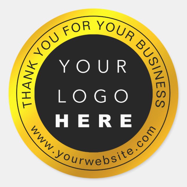 Sticker Rond Merci Pour Votre Entreprise Logo Promotionnel (Devant)