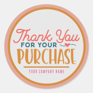 Sticker Rond Merci pour votre entreprise personnalisée