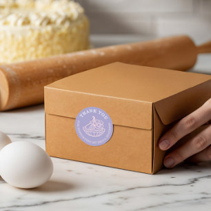 Sticker Rond Merci Pour Votre Entreprise Violet Boulangerie Pât