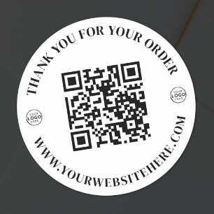 Sticker Rond Merci pour votre logo d'entreprise