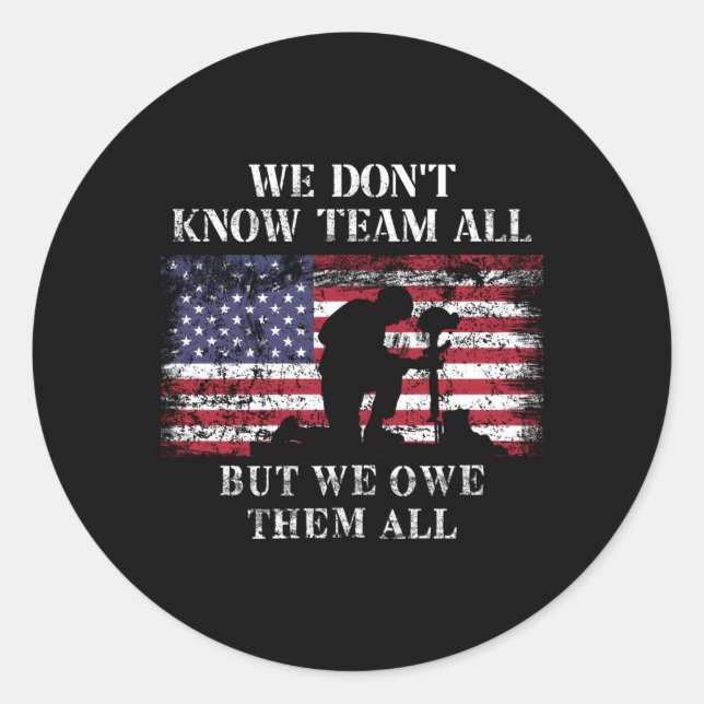 Sticker Rond Merci Pour Votre Service Journée Patriotique Des V (Devant)