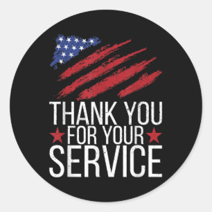 Sticker Rond Merci Pour Votre Service Memorial Day American F