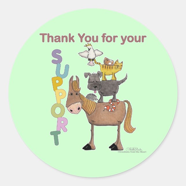 Sticker Rond Merci pour votre support (Devant)