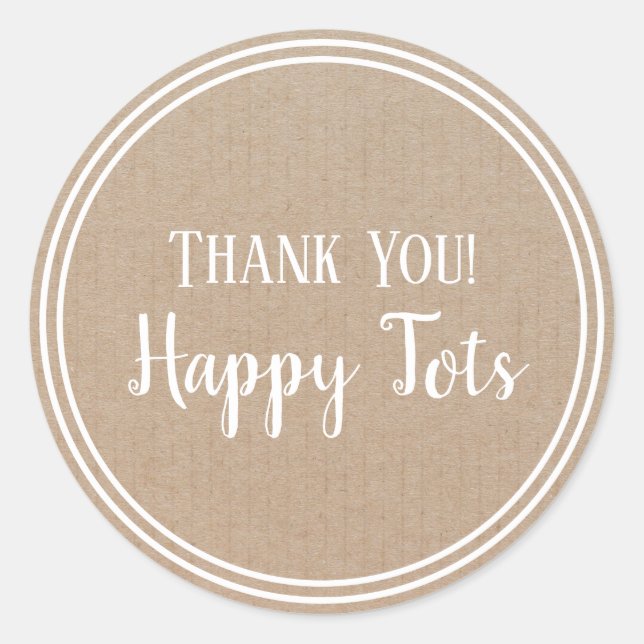 Sticker Rond Merci Produit Moderne Hipster Cercle Craft (Devant)