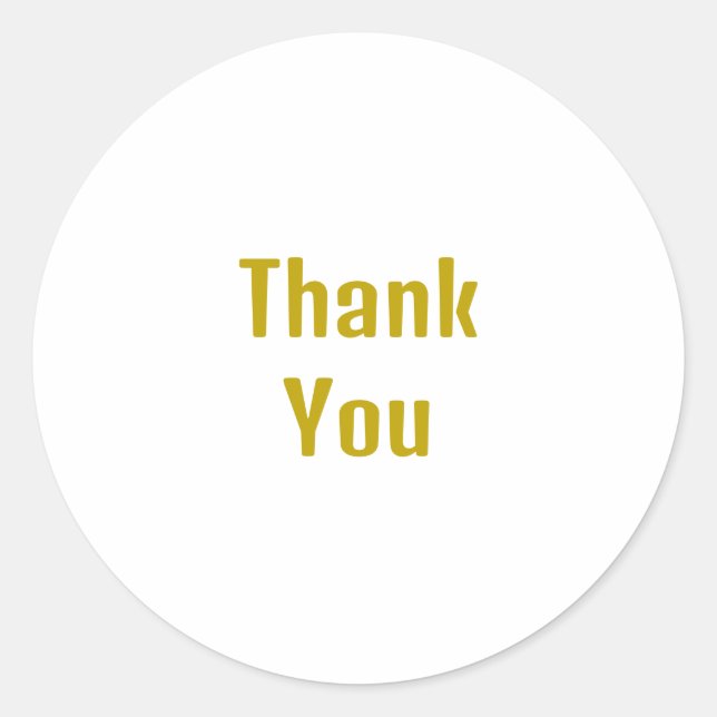 Sticker Rond Merci professionnel de calligraphie couleur or (Devant)