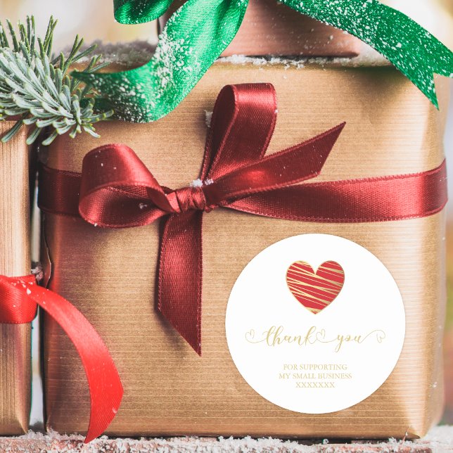 Sticker Rond Merci Red Heart en faveur des petites entreprises (Créateur téléchargé)