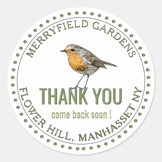 Sticker Rond Merci Reviens Bientôt (Devant)