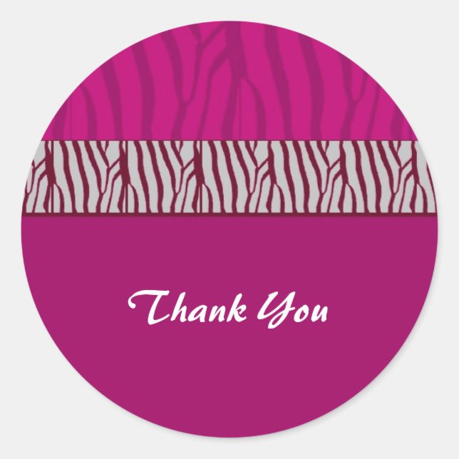 Sticker Rond Merci rose chaud (Devant)