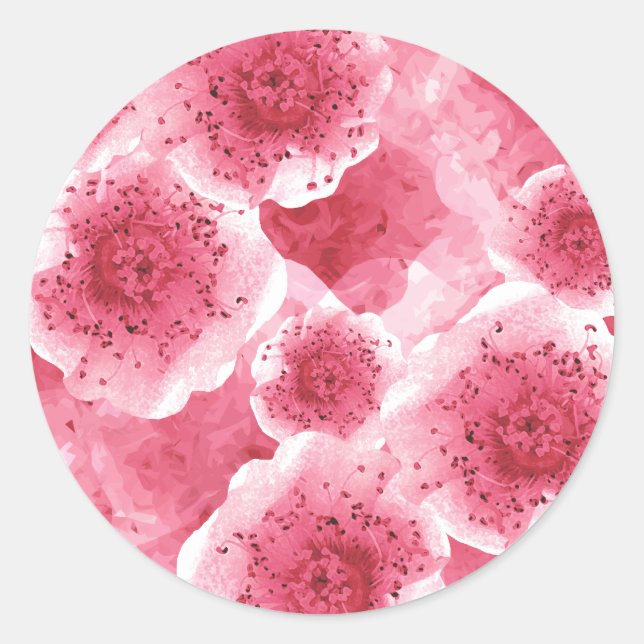 Sticker Rond Merci rose du carbone (Devant)