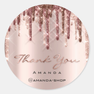 Sticker Rond Merci Rose maquillage Eyelash 3D goutte