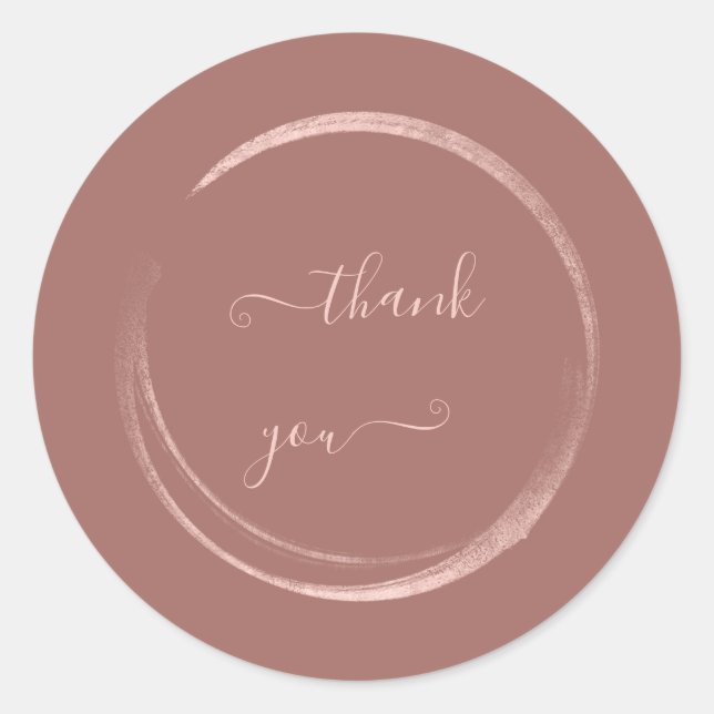 Sticker Rond Merci rose Poudre Rose Pastel Mariage Favoriser (Devant)