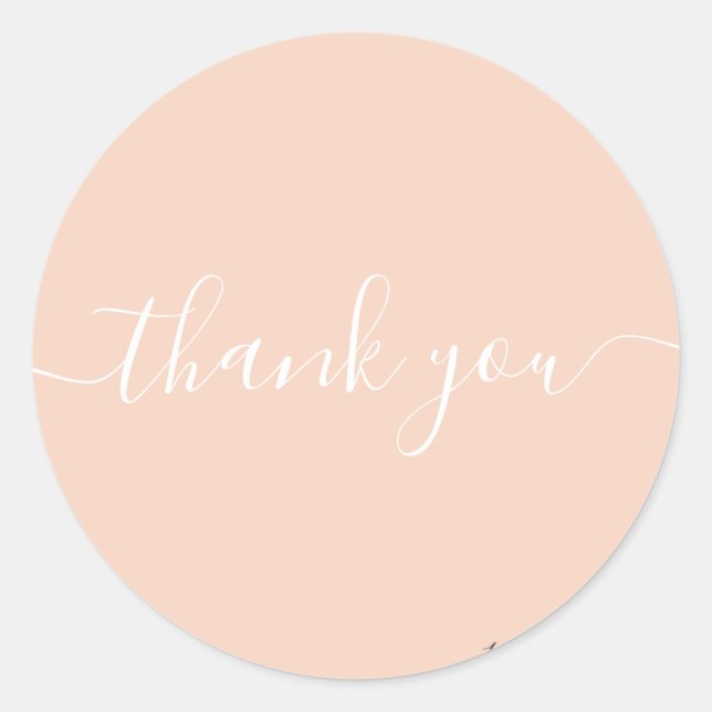 Sticker Rond Merci rose roux (Devant)