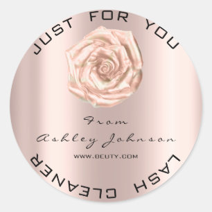 Sticker Rond Merci Salon de beauté Rose Pink Gold Lash Nettoyan