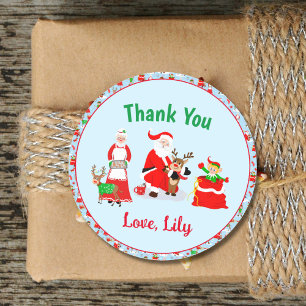 Sticker Rond Merci Santa au jour de l'anniversaire du Pôle Nord