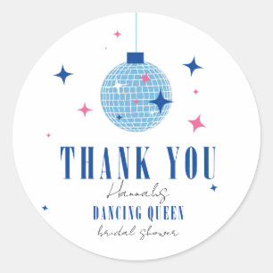 Sticker Rond Merci Santorin Musical disco nuptiale douche