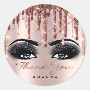 Sticker Rond Merci Script Smoky Rose maquillage Eyelash 3D gout