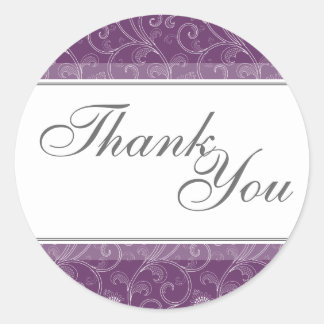Sticker Rond Merci Seal - Profond violet Mariage victorien