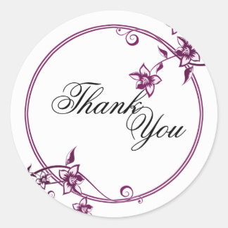 Sticker Rond Merci Seal - Sangria & White Floral Wedding