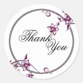 Sticker Rond Merci Seal - Sangria & White Floral Wedding