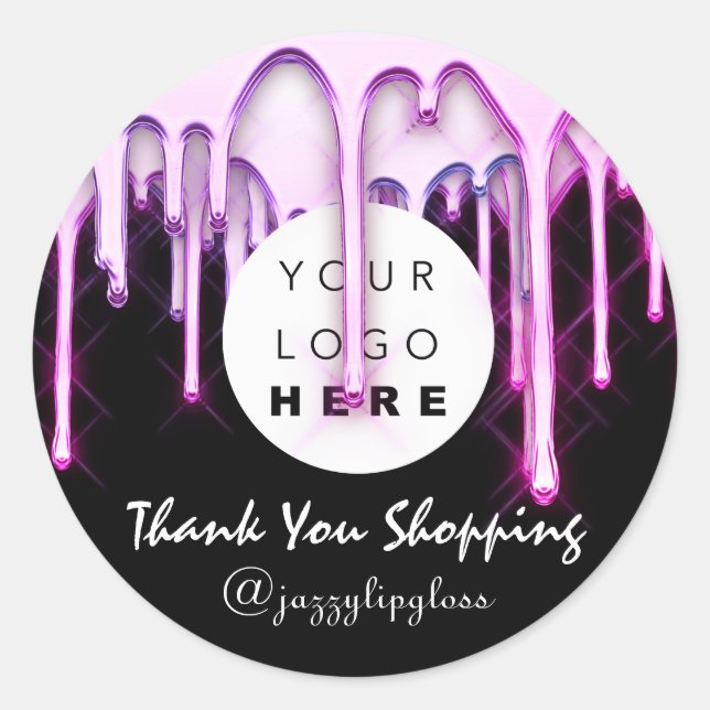 Sticker Rond Merci Shopping Drift Custom Logo Extension cheveux (Devant)
