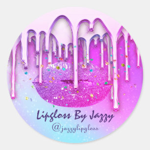 Sticker Rond Merci Shopping Lipgloss Drip Holograph VIP