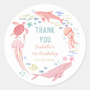 Sticker Rond Merci sous la mer 1er anniversaire