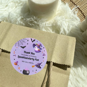 Sticker Rond Merci Spooktaculaire mignon Fantôme Halloween viol