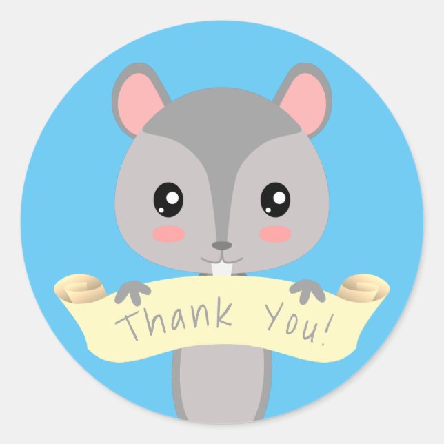 Sticker Rond Merci Squirel (Devant)