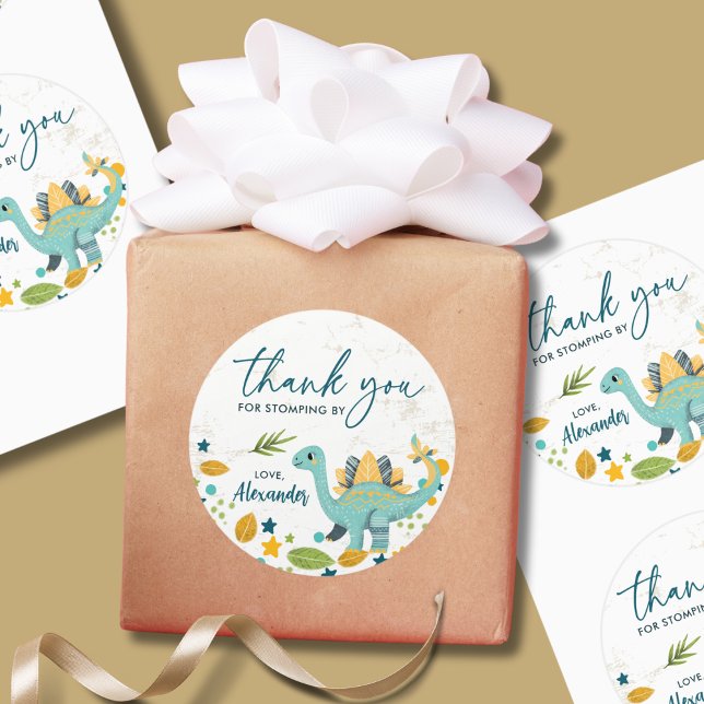 Sticker Rond Merci Stommer Par Jurassic Dinosaur Anniversaire (Créateur téléchargé)