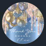 Sticker Rond Merci Sweet 16th Birthday Ballons Blue Gold Drips<br><div class="desc">Il s'agit simplement d'un outil moderne qui vous aide à attirer des clients dans votre entreprise et à faire croître votre entreprise Toute autre question,  s'il vous plaît faites-le moi savoir. florenceKdesig@gmail.com Avoir une journée spéciale! Design FlorenceK</div>