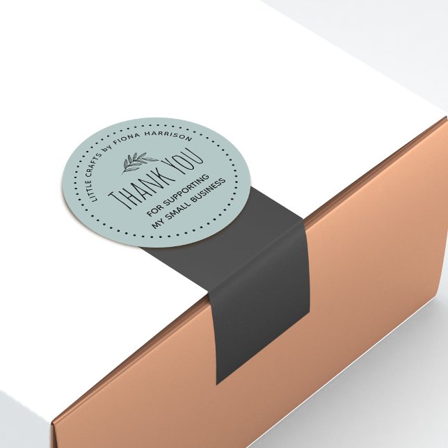 Sticker Rond Merci Terrienne de soutenir ma petite entreprise (Earthy Thank You For Supporting My Small Business Classic Round Sticker)