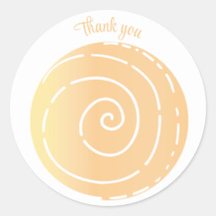 Sticker Rond Merci tourbillon abstrait ligne spirale