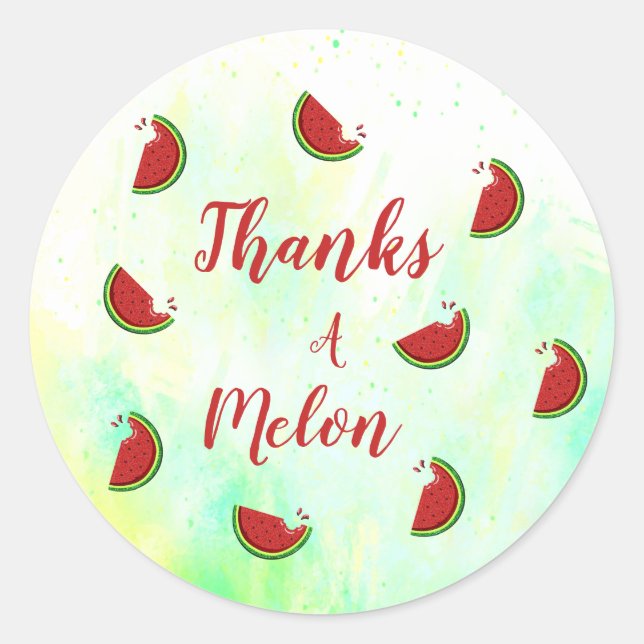 Sticker Rond merci un melon (Devant)
