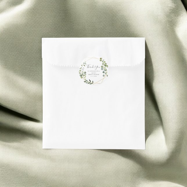 Sticker Rond Merci Vert Fête des mariées Feuille (Créateur téléchargé)