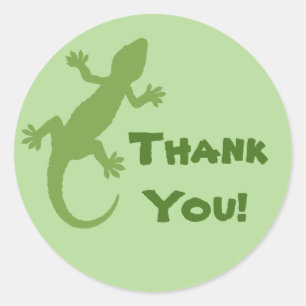 Sticker Rond Merci vert Gecko