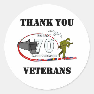 Sticker Rond Merci vétérans - Thank you veterans