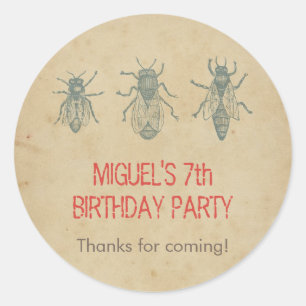 Sticker Rond Merci vintage de cadeaux d'anniversaire de enfant