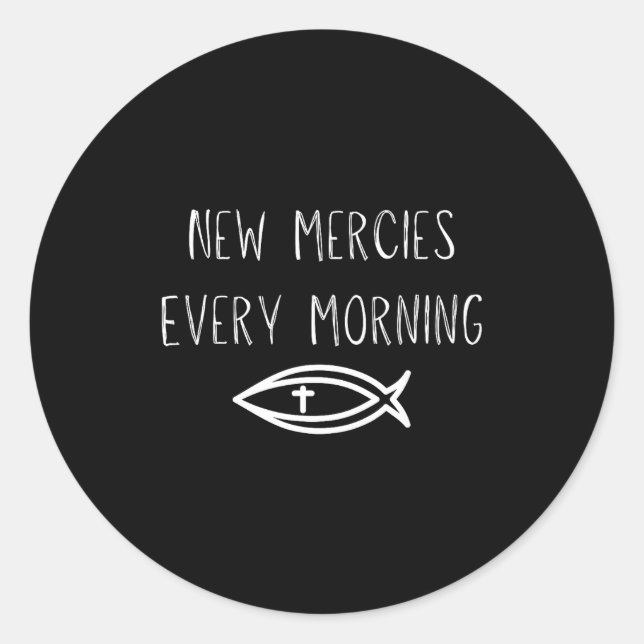 Sticker Rond Mercies Jesus Christian Prayers Mens Womens  (Devant)